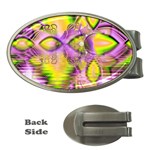 Golden Violet Crystal Heart Of Fire, Abstract Money Clip (Oval) Front