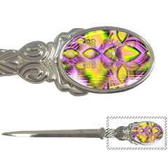 Golden Violet Crystal Heart Of Fire, Abstract Letter Opener