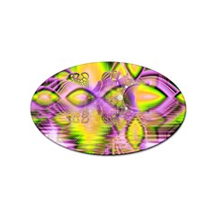 Golden Violet Crystal Heart Of Fire, Abstract Sticker (oval) by DianeClancy