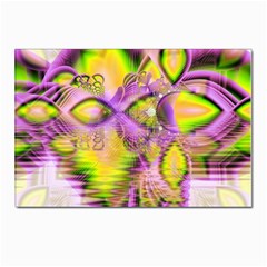 Golden Violet Crystal Heart Of Fire, Abstract Postcard 4 x 6  (10 Pack) by DianeClancy