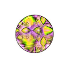 Golden Violet Crystal Heart Of Fire, Abstract Golf Ball Marker (for Hat Clip)