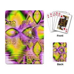 Golden Violet Crystal Heart Of Fire, Abstract Playing Cards Single Design by DianeClancy