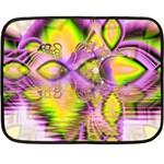 Golden Violet Crystal Heart Of Fire, Abstract Mini Fleece Blanket (Two Sided) 35 x27  Blanket Front