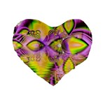 Golden Violet Crystal Heart Of Fire, Abstract Standard 16  Premium Heart Shape Cushion  Front