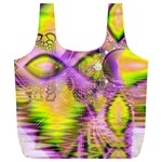 Golden Violet Crystal Heart Of Fire, Abstract Reusable Bag (XL) Front