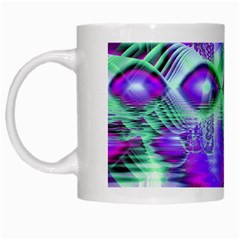 Violet Peacock Feathers, Abstract Crystal Mint Green White Coffee Mug by DianeClancy