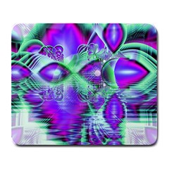 Violet Peacock Feathers, Abstract Crystal Mint Green Large Mouse Pad (rectangle) by DianeClancy