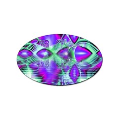 Violet Peacock Feathers, Abstract Crystal Mint Green Sticker (oval) by DianeClancy