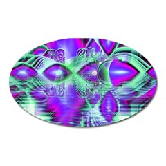 Violet Peacock Feathers, Abstract Crystal Mint Green Magnet (oval) by DianeClancy