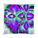 Violet Peacock Feathers, Abstract Crystal Mint Green Cushion Case (Two Sided)  Back