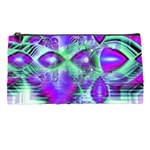 Violet Peacock Feathers, Abstract Crystal Mint Green Pencil Case Front