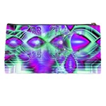 Violet Peacock Feathers, Abstract Crystal Mint Green Pencil Case Back