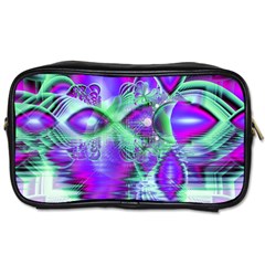 Violet Peacock Feathers, Abstract Crystal Mint Green Travel Toiletry Bag (two Sides) by DianeClancy