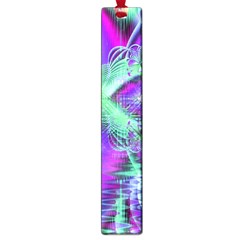 Violet Peacock Feathers, Abstract Crystal Mint Green Large Bookmark