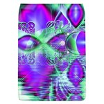 Violet Peacock Feathers, Abstract Crystal Mint Green Removable Flap Cover (Large) Front