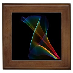 Abstract Rainbow Lily, Colorful Mystical Flower  Framed Ceramic Tile by DianeClancy