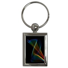 Abstract Rainbow Lily, Colorful Mystical Flower  Key Chain (rectangle) by DianeClancy