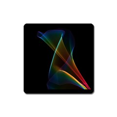 Abstract Rainbow Lily, Colorful Mystical Flower  Magnet (square)