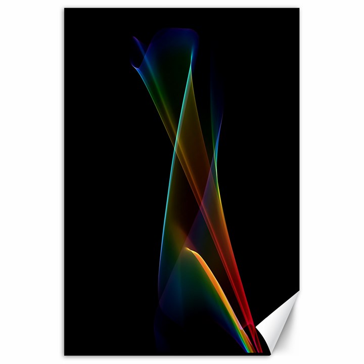 Abstract Rainbow Lily, Colorful Mystical Flower  Canvas 20  x 30  (Unframed)