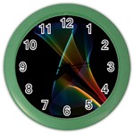 Abstract Rainbow Lily, Colorful Mystical Flower  Wall Clock (Color) Front