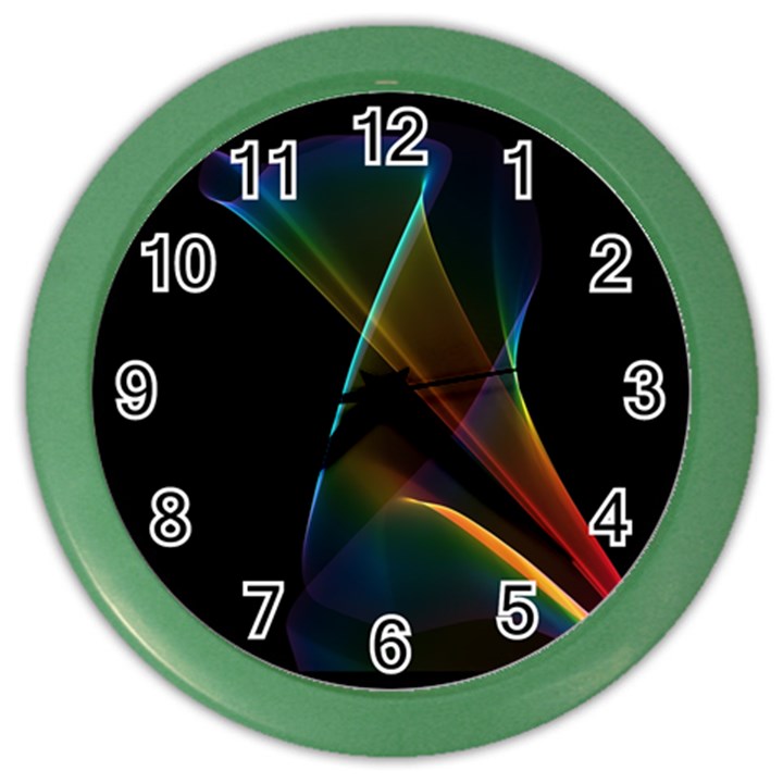 Abstract Rainbow Lily, Colorful Mystical Flower  Wall Clock (Color)