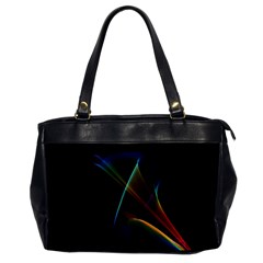 Abstract Rainbow Lily, Colorful Mystical Flower  Oversize Office Handbag (one Side)