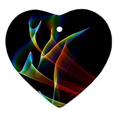 Peacock Symphony, Abstract Rainbow Music Heart Ornament by DianeClancy