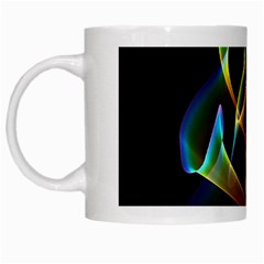 Peacock Symphony, Abstract Rainbow Music White Coffee Mug