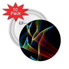 Peacock Symphony, Abstract Rainbow Music 2 25  Button (10 Pack)