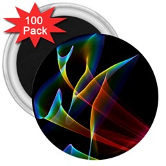 Peacock Symphony, Abstract Rainbow Music 3  Button Magnet (100 pack)