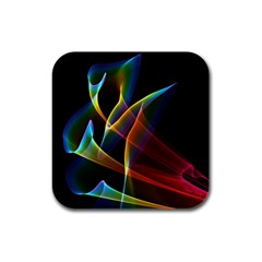 Peacock Symphony, Abstract Rainbow Music Drink Coasters 4 Pack (square) by DianeClancy