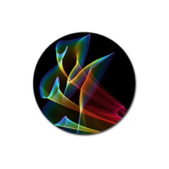 Peacock Symphony, Abstract Rainbow Music Magnet 3  (round)