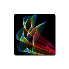 Peacock Symphony, Abstract Rainbow Music Magnet (square) by DianeClancy