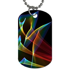 Peacock Symphony, Abstract Rainbow Music Dog Tag (two-sided)  by DianeClancy