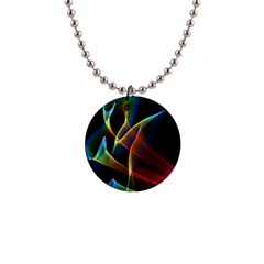 Peacock Symphony, Abstract Rainbow Music Button Necklace by DianeClancy