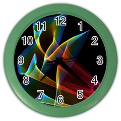 Peacock Symphony, Abstract Rainbow Music Wall Clock (color)