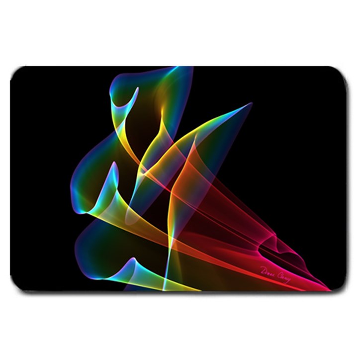 Peacock Symphony, Abstract Rainbow Music Large Door Mat