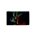 Peacock Symphony, Abstract Rainbow Music Cosmetic Bag (Small) Front