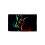 Peacock Symphony, Abstract Rainbow Music Cosmetic Bag (Small) Back