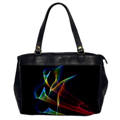 Peacock Symphony, Abstract Rainbow Music Oversize Office Handbag (one Side)