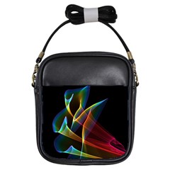 Peacock Symphony, Abstract Rainbow Music Girl s Sling Bag by DianeClancy