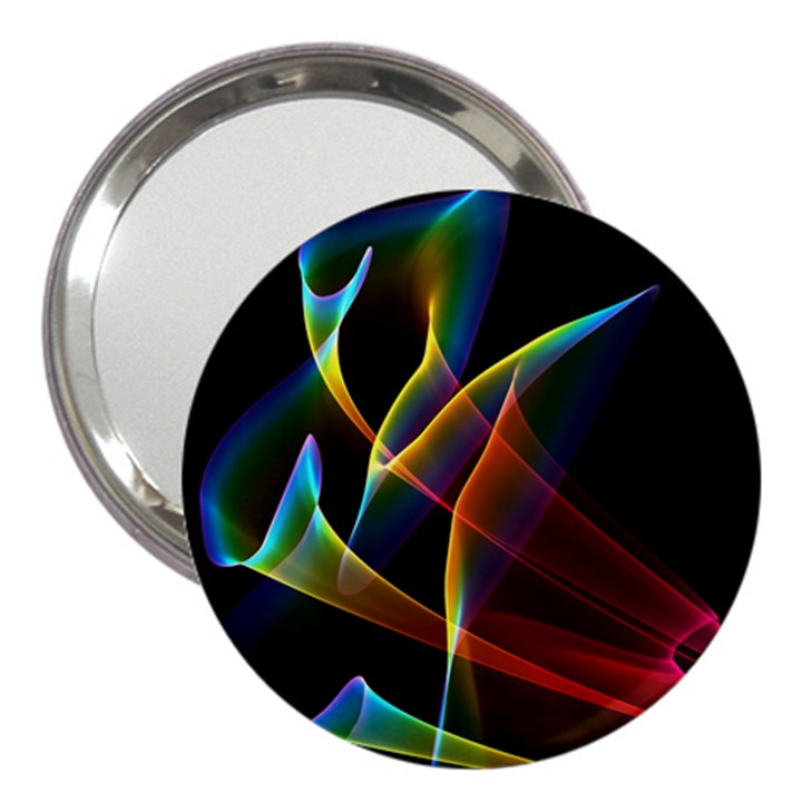 Peacock Symphony, Abstract Rainbow Music 3  Handbag Mirror