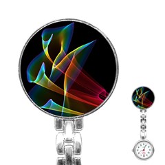 Peacock Symphony, Abstract Rainbow Music Stainless Steel Nurses Watch