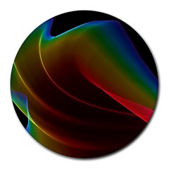 Liquid Rainbow, Abstract Wave Of Cosmic Energy  8  Mouse Pad (round)