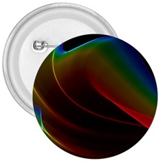 Liquid Rainbow, Abstract Wave Of Cosmic Energy  3  Button by DianeClancy