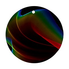 Liquid Rainbow, Abstract Wave Of Cosmic Energy  Round Ornament by DianeClancy