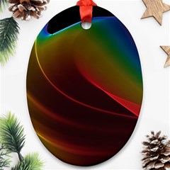 Liquid Rainbow, Abstract Wave Of Cosmic Energy  Oval Ornament