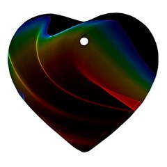 Liquid Rainbow, Abstract Wave Of Cosmic Energy  Heart Ornament by DianeClancy