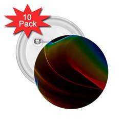 Liquid Rainbow, Abstract Wave Of Cosmic Energy  2 25  Button (10 Pack)