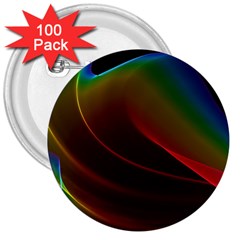 Liquid Rainbow, Abstract Wave Of Cosmic Energy  3  Button (100 Pack)